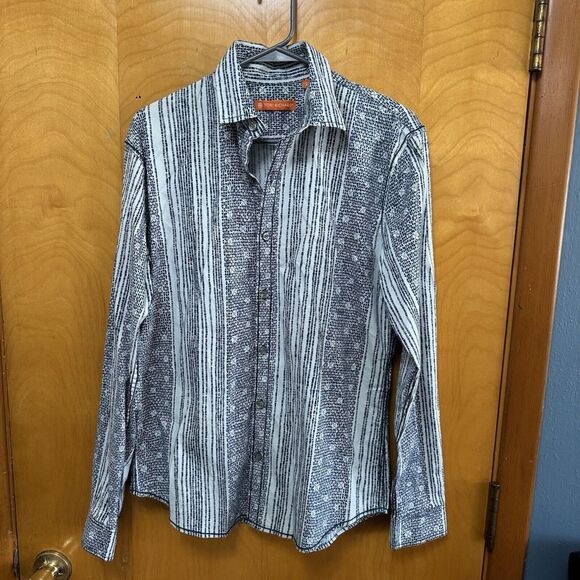 Tori Richard Mens Long Sleeve Button Down‎ Shirt Stretchy Hawaii Sz XS - Picture 1 of 13